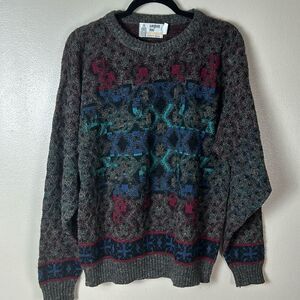 Mens vintage 90s knit wool blend sweater coogi style LONDON FOG medium crew neck